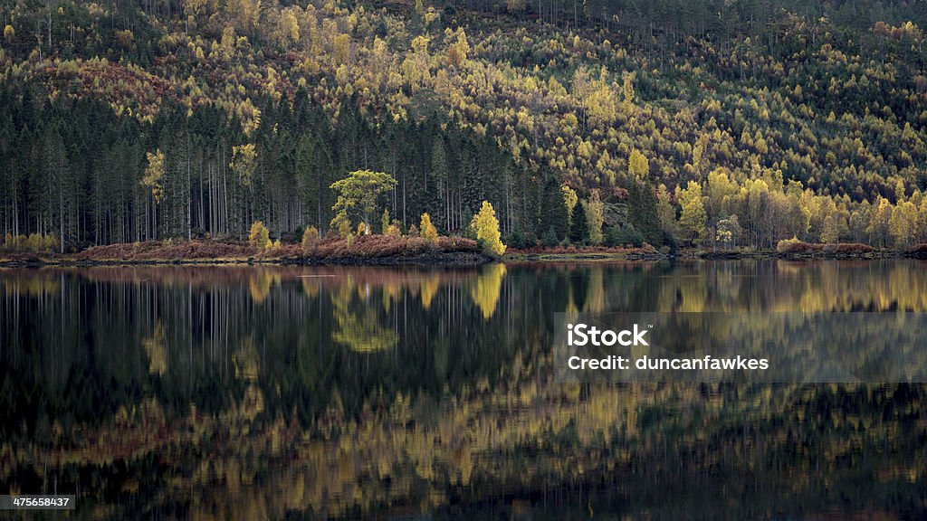 Invergarry Reflections Autumn colours reflected in a Scottish loch. Autumn Stock Photo