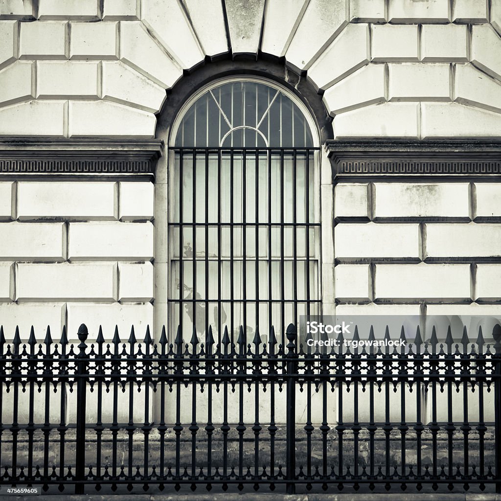 Window Window arch and bars in a London mansion Architecture Stock Photo