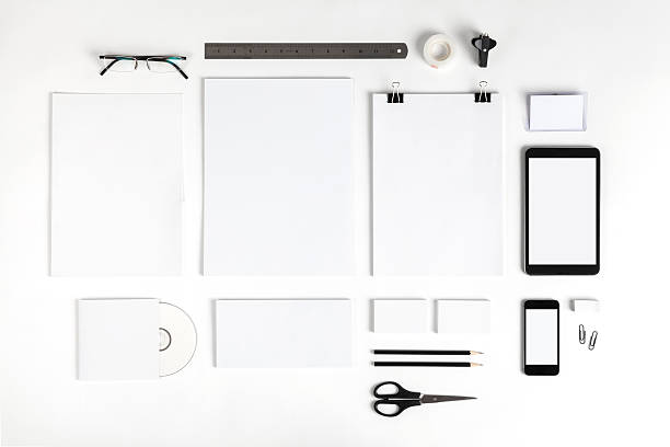 Branding identity Photo. Template for branding identity. For graphic designers presentations and portfolios. stapled paper stock pictures, royalty-free photos & images