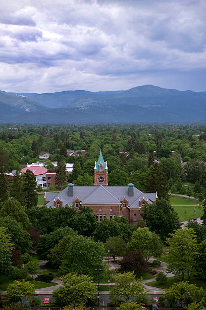 University of Montana Missoula, MT, USA - May 30, 2015: University of Montana Mail Hall. missoula stock pictures, royalty-free photos & images