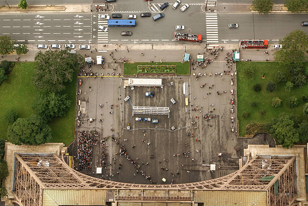 istock Aerial view of Paris architecture from the Eiffel tower. 475665063