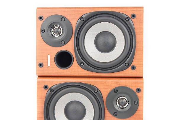 istock wooden sound speakers isolated on white background 475665917