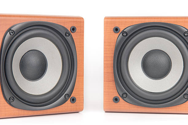 istock wooden sound speakers isolated on white background 475665923