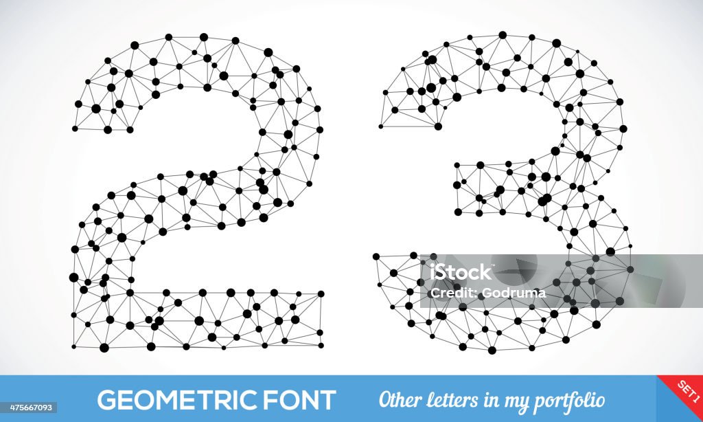 Geometric Typ czcionki - Grafika wektorowa royalty-free (Abstrakcja)