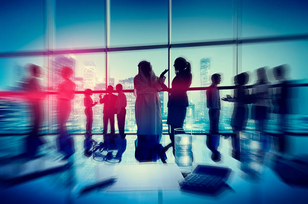 istock Silhouette People Meeting Cityscape Team Concept 475669296