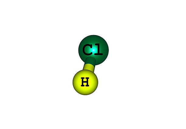 chlorowodór budowa molekularna na białym - chlorowodór zdjęcia i obrazy z banku zdjęć
