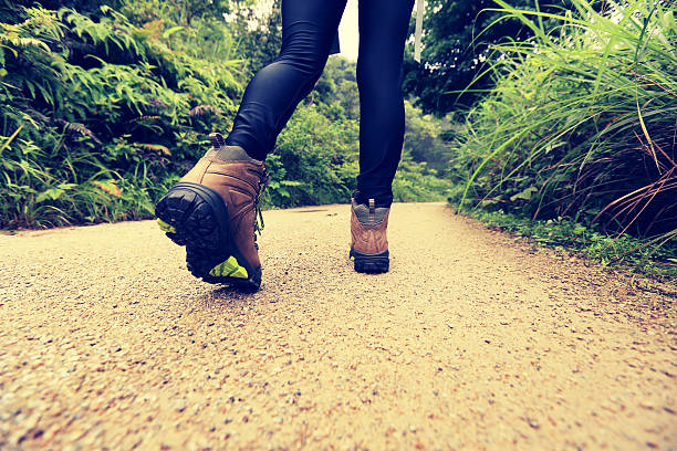 istock woman hiking on forest trail 475672584