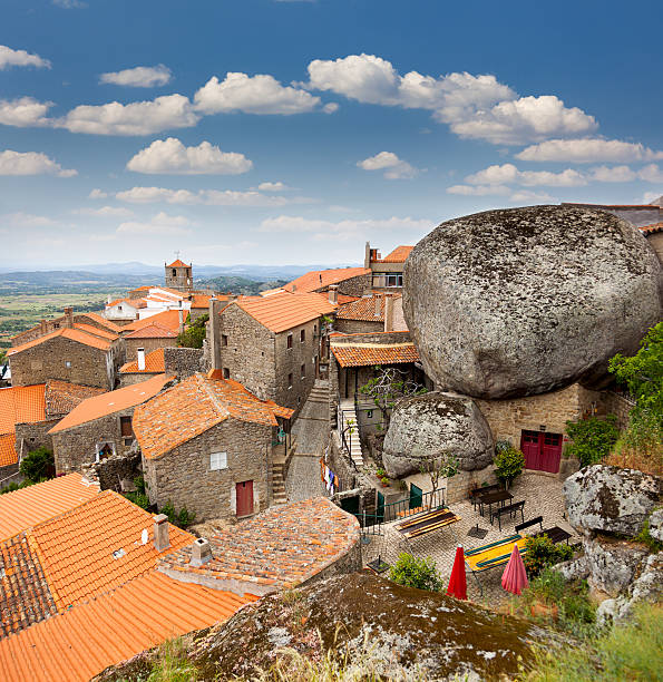 Monsanto village with the bell tower /  Portugal, Europe stock photo