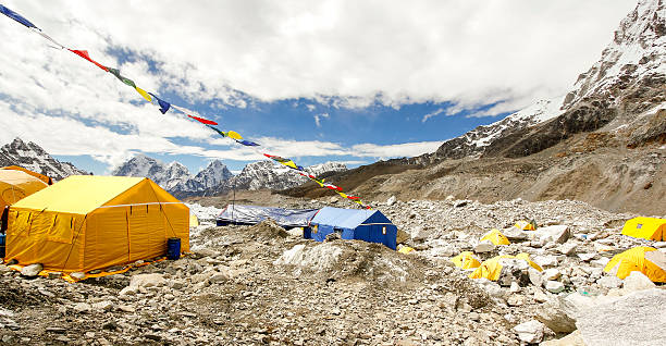 istock Tents in Everest Base Camp, cloudy day. 475673759