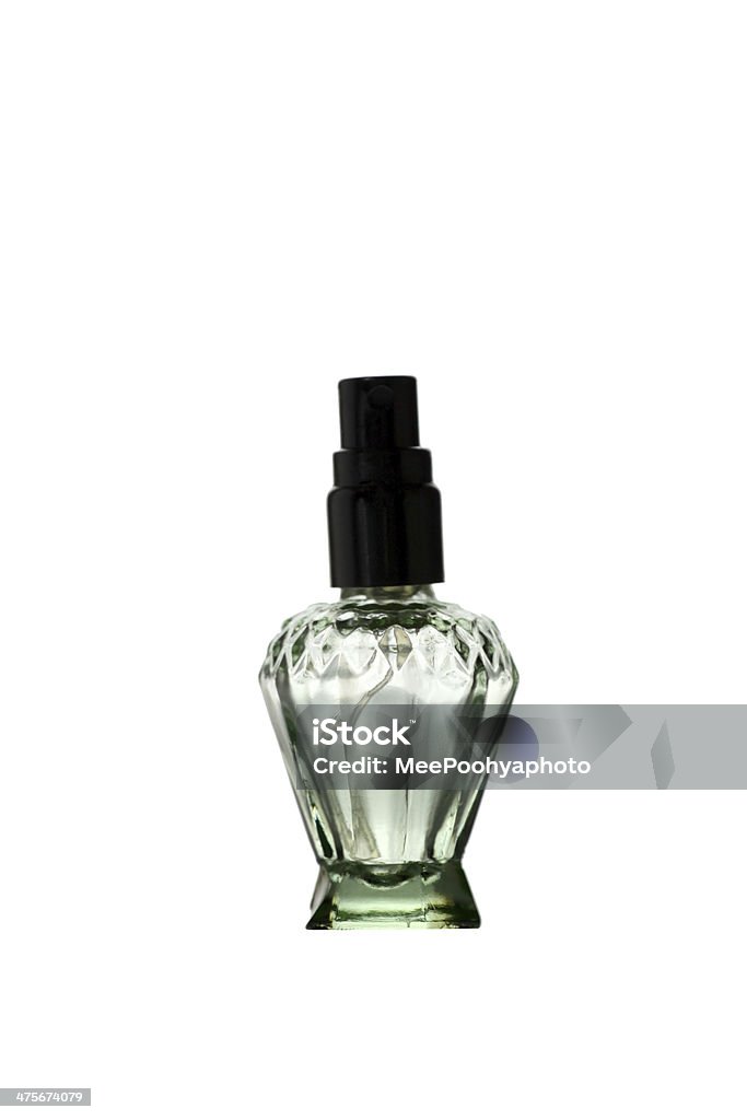 Verde bottiglia di profumo isolato. - Foto stock royalty-free di Accendere (col fuoco)