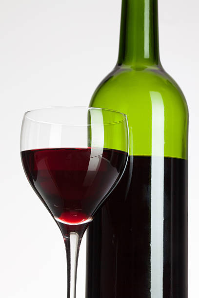 istock Glass and bottle with red wine 475675380
