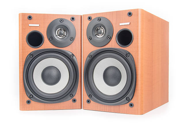 istock wooden sound speakers isolated on white background 475676897