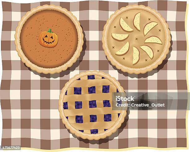 Ilustración de Tartas C y más Vectores Libres de Derechos de Tarta de calabaza - Tarta de calabaza, Vista elevada, Pastel de manzana