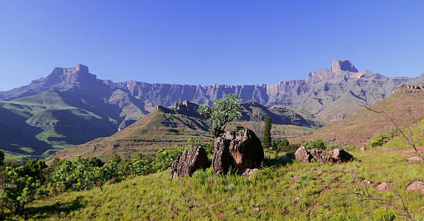 montaña del dragón montañas - tugela river fotografías e imágenes de stock