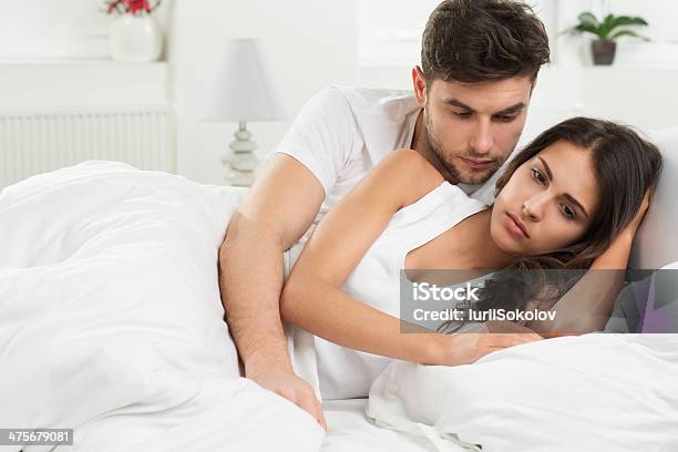 Conflict In Bedroom Stock Photo - Download Image Now - Bed - Furniture, Couple - Relationship, Arguing