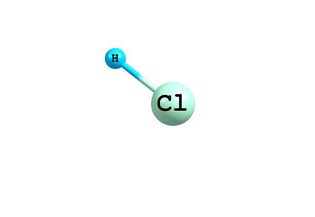 chlorowodór budowa molekularna na białym - chlorowodór zdjęcia i obrazy z banku zdjęć