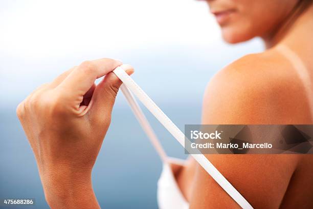 Black Tanned Body Light Sunburn Bronze Tan Stock Photo - Download Image Now - Sunbathing, Women, Sunburned