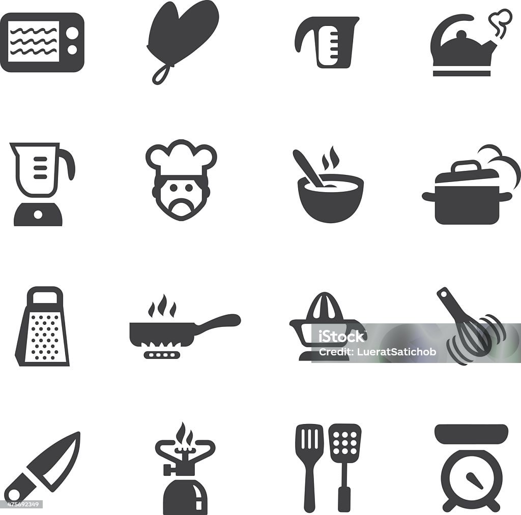 Kitchen Fun Silhouette icons 1 Appliance stock vector