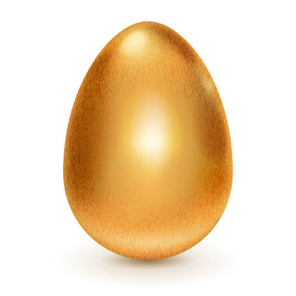 illustrazioni stock, clip art, cartoni animati e icone di tendenza di uovo d'oro - eggs animal egg gold light