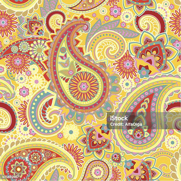 Paisley Stock Illustration - Download Image Now - Asian Culture, Backgrounds, Culture of India