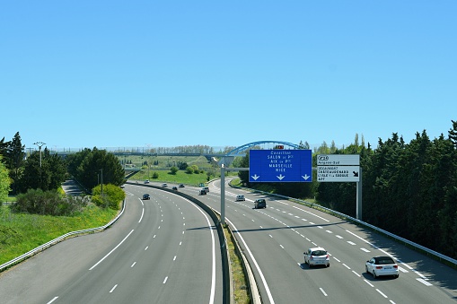 Highway A7 near Avignon, France.