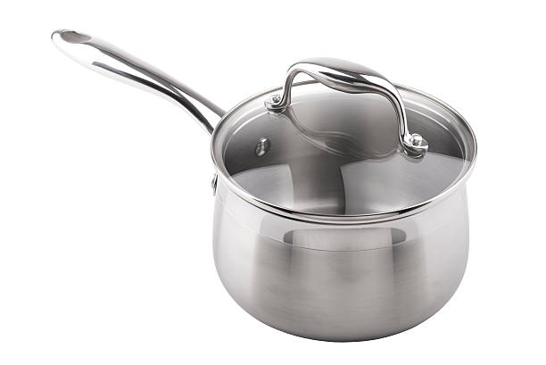 istock Stainless steel saucepan isolated on white background 475693484