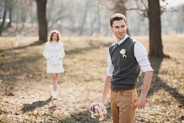 istock first meeting of bride and groom 475696464