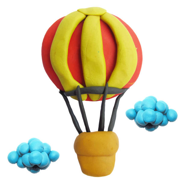 ilustrações de stock, clip art, desenhos animados e ícones de ícone de plasticine aerostat - modeling clay