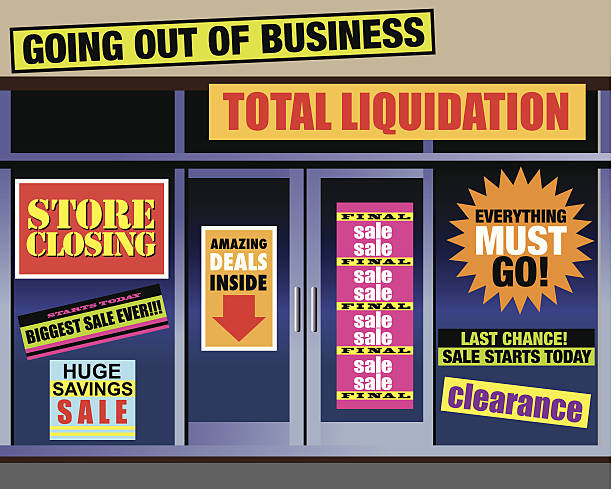 illustrations, cliparts, dessins animés et icônes de store closing signs c - going out of business