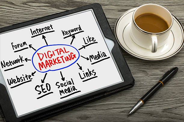 istock digital marketing concept hand drawing on tablet pc 475698432