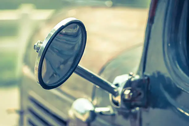 Detail of the vintage side mirror.