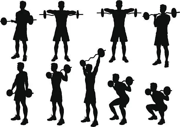 Vector illustration of Weight Lifting Silhouette