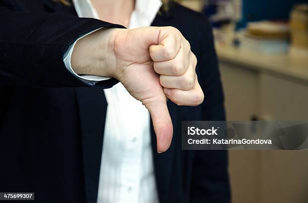 Thumb Down Stock Photo - Download Image Now - Adult, Adults Only, Blank Expression