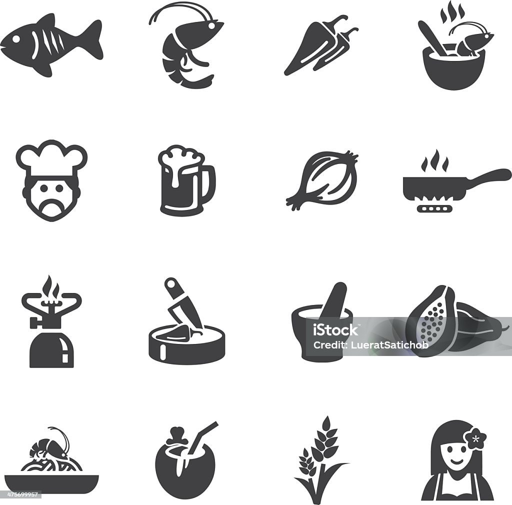 Thai restaurants Silhouette Icons Thai restaurants Silhouette Icons EPS 10 Icon Symbol stock vector