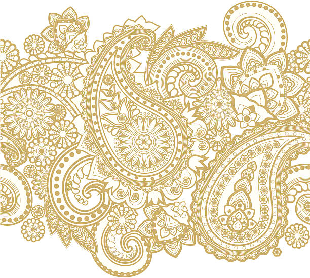 paisley - paisley textile floral pattern pattern stock illustrations