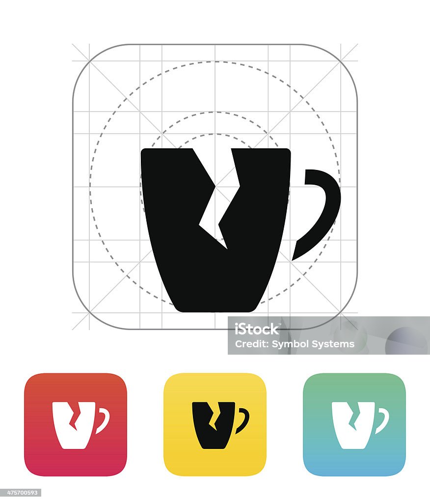 Broken cup icône. - clipart vectoriel de Blanc libre de droits