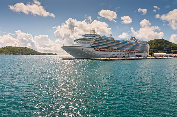 Charlotte Amalie, St. Thomas Thomas, US Virgin Islands - December 5, 2011: Emerald Princess from Princess Cruises brings passengers to the US Virgin Islands. St Thomas is one of the most popular Caribbean cruise destinations
