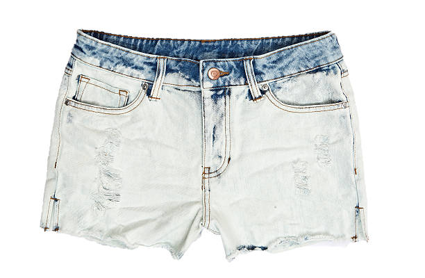 istock Blue jean shorts with a white background 475704938
