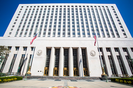 Los Angeles, USA - July 14, 2014: United States Court House in Los Angeles on a clear hot summer's day.