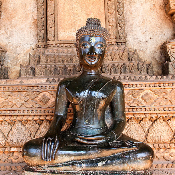 istock Bronze Buddha statue at the Haw Phra Kaew, Vientiane, Laos. 475708561