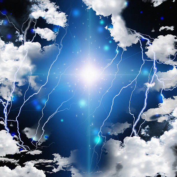 istock Cross abstract with electric arcs 475708851