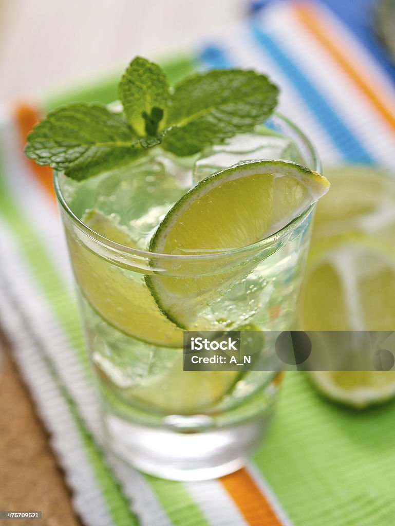 Summer mojito Mojito cocktail with wedges of lime and mint leaves Cocktail Stock Photo