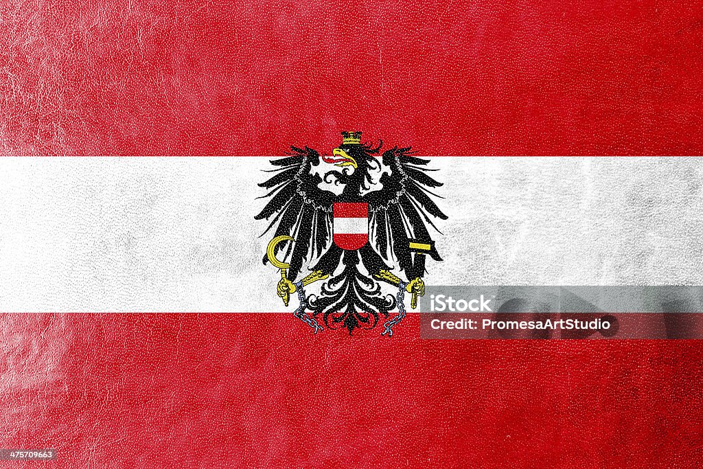 Austria bandera pintado en cuero con textura - Foto de stock de Austria libre de derechos