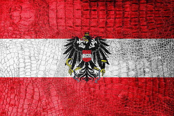 istock Austria Flag painted on luxury crocodile texture 475709717