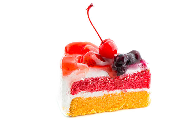 istock One cake with cream and cherry on top 475709746