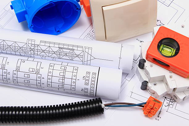 istock Electrical components, accessories for engineering jobs and diagrams 475710166