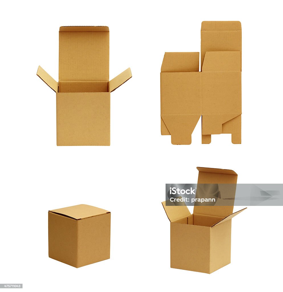 cardboard box isolated on white Activity Stock Photo