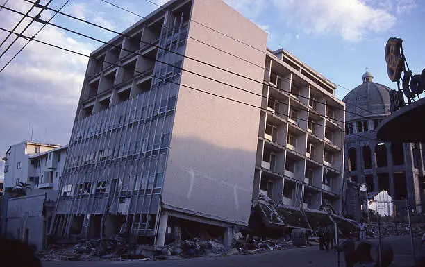 Earthquake Damage 1985 Downtown San Salvador El Salvador Central America