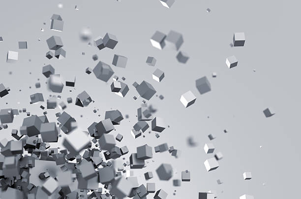 istock Abstract 3d rendering of flying cubes 475713742
