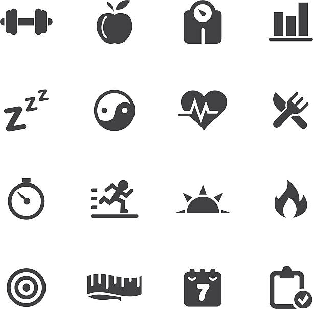 Fitness Silhouette Icons Fitness Silhouette Icons EPS 10 clean and jerk stock illustrations